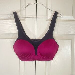 Women's Dark Pink and Black Champion Sports Bra